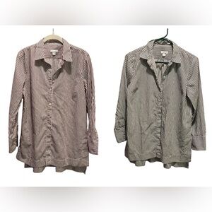 👍LOT OF 2 - J.CREW Women’s Stripe, Button Down Shirts